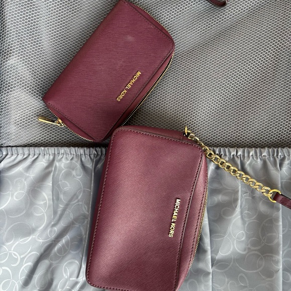 Michael Kors Plum Bag and Wallet Set - Picture 1 of 2